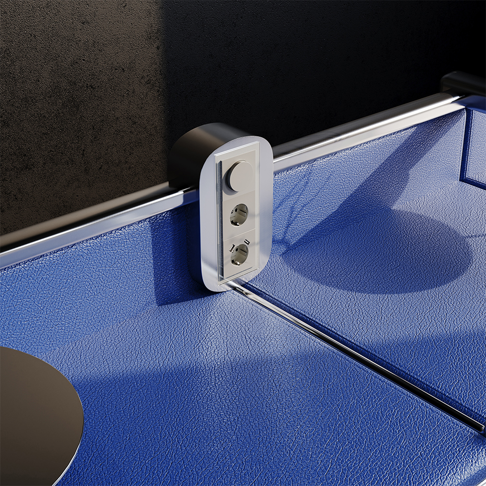 Рамка стеклянная Voltum S70 на 3 поста Шелк глянцевый VLS110304 — изображение 3