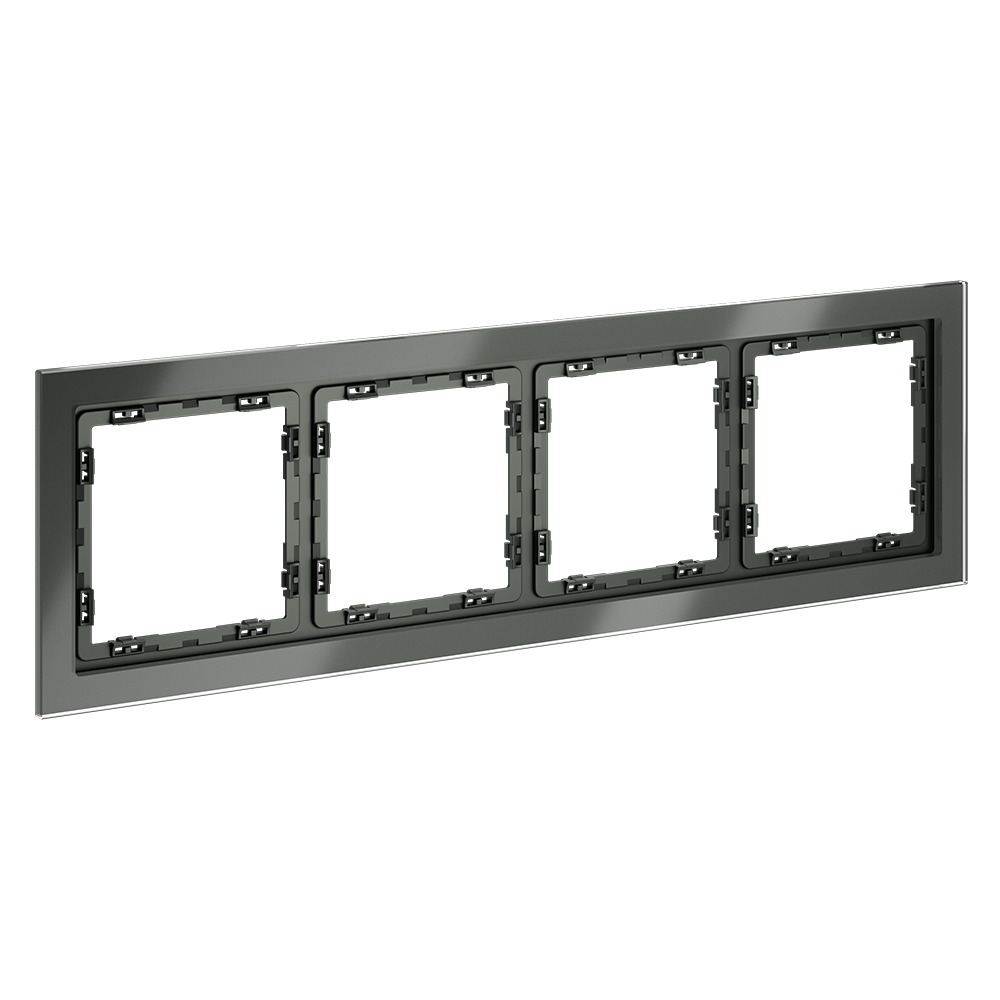 Рамка стеклянная Voltum S70 на 4 поста Титан глянцевый VLS110406 — изображение 2